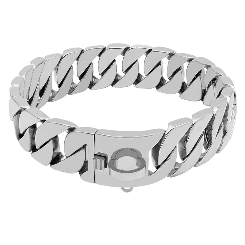 BowLift | KrachtNeck Metal Dog Collar – Sturdy Stainless Steel Collar for Large Dogs