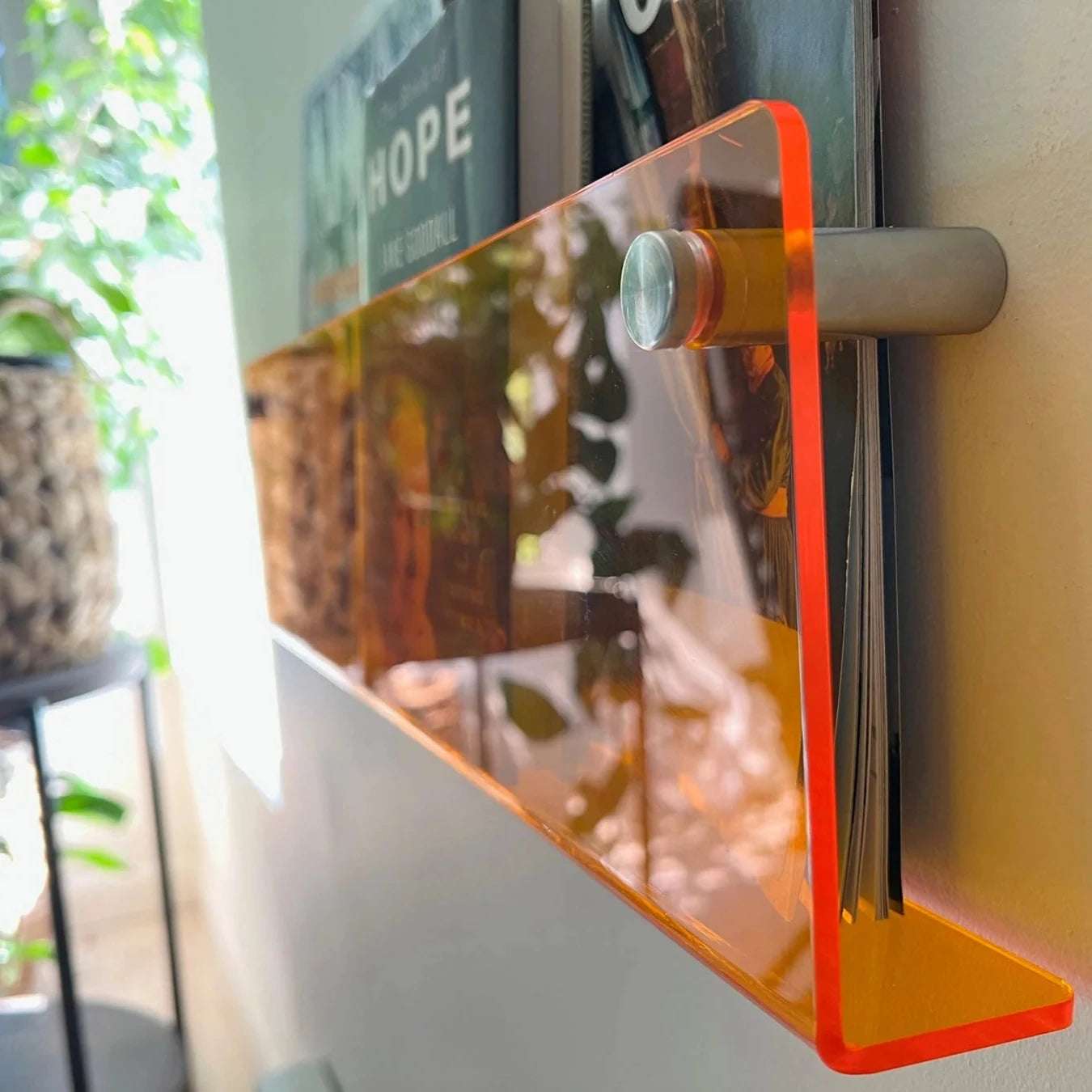 LZINA™ | Acrylic Wall-mounted Floating Magazine Rack