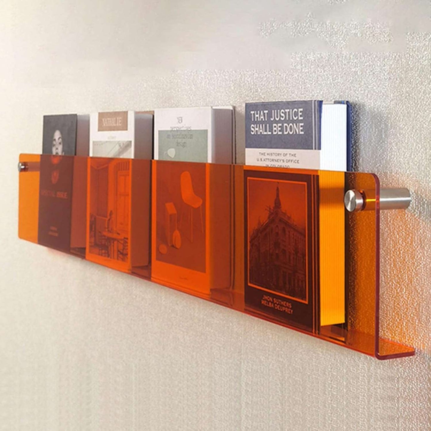 LZINA™ | Acrylic Wall-mounted Floating Magazine Rack