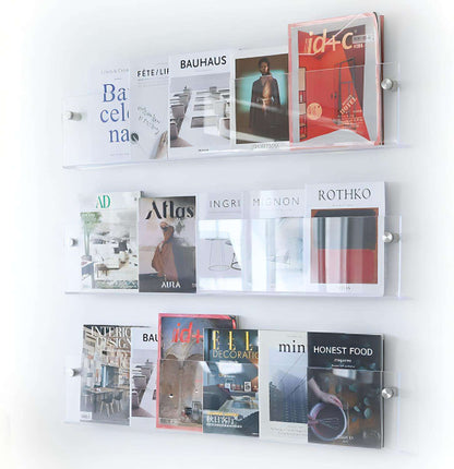 LZINA™ | Acrylic Wall-mounted Floating Magazine Rack
