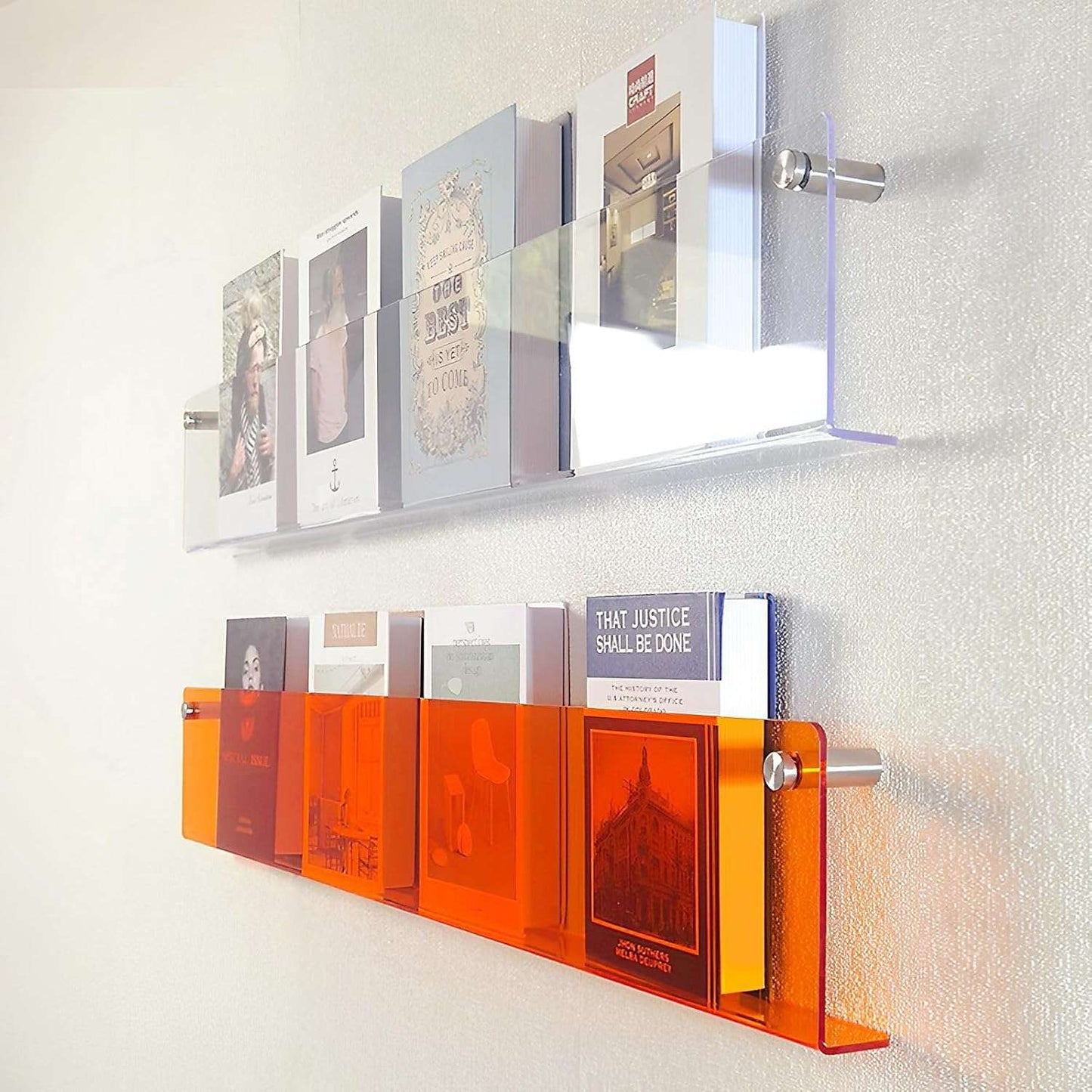 LZINA™ | Acrylic Wall-mounted Floating Magazine Rack