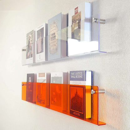 LZINA™ | Acrylic Wall-mounted Floating Magazine Rack