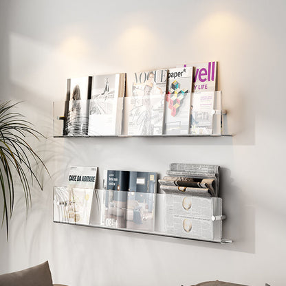 LZINA™ | Acrylic Wall-mounted Floating Magazine Rack