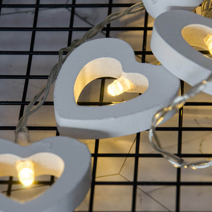 BowLift Wooden Heart String Lights - Cozy Rustic Glow for Home Decor