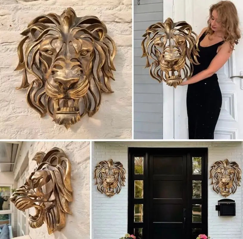 LZINA™ | RegalRoar Lion - Lion Head Wall Sculpture