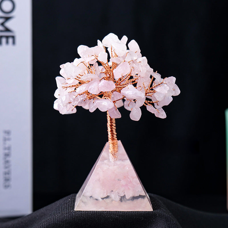 LZINA™ | Natural Stone Gravel Pyramid Base Feng Shui Tree