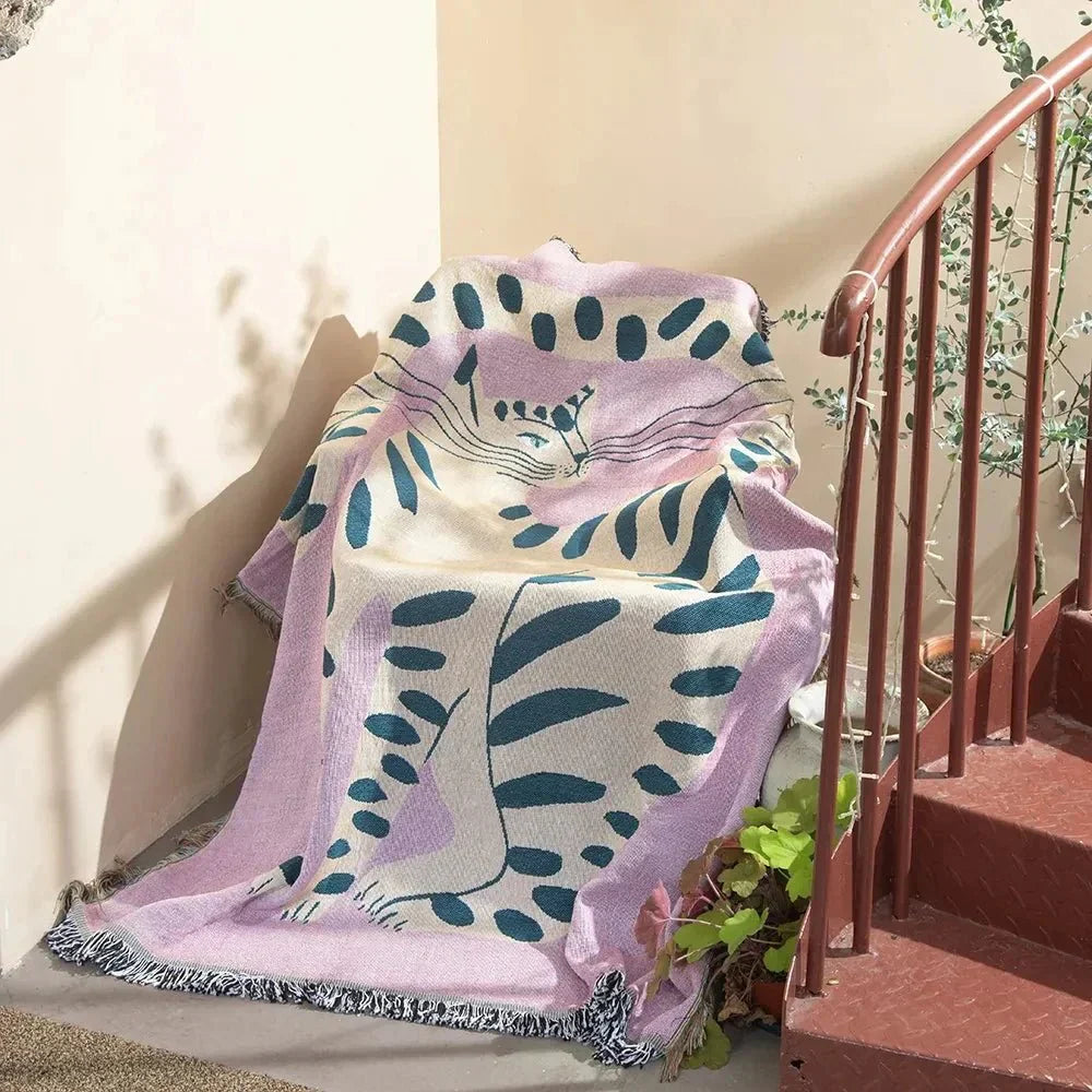BowLift | Abstract Woven Wall Tapestry Throw Blanket
