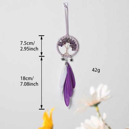 LZINA™ | Tree of Life Gemstone Dreamcatcher Hanging Jewelry