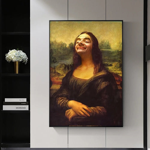 LZINA™ | Aesthetic Funny Mona Lisa Canvas Poster