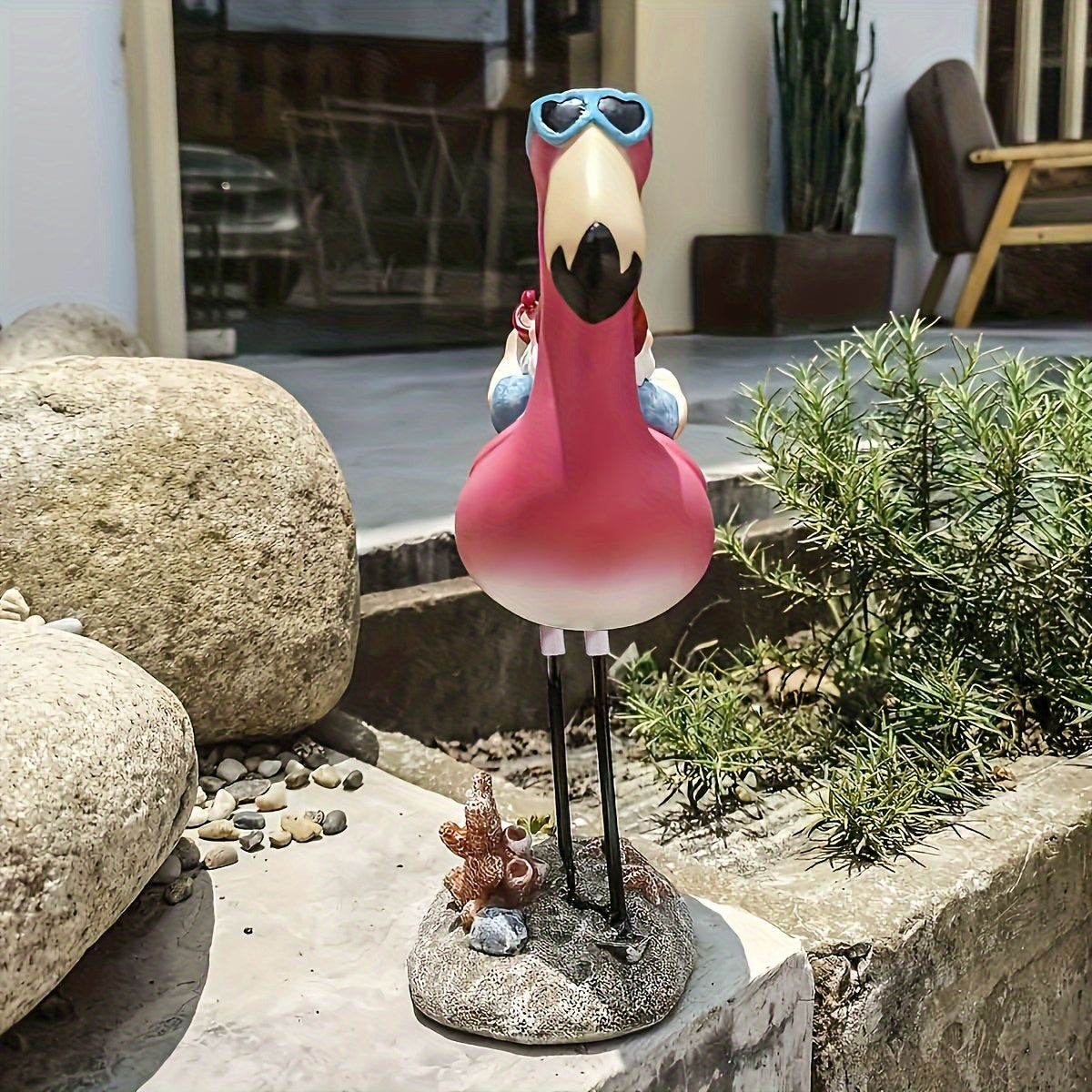 LZINA™ | Flamingo relaxing garden gnome statue