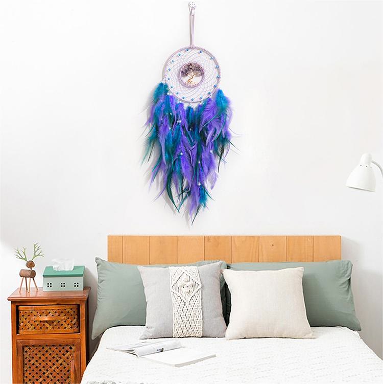 LZINA™ | Crystal Tree of Life Feather Glow Dreamcatcher