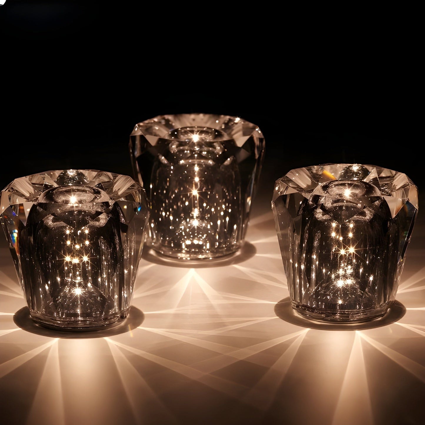 BowLift Luxury Diamond Crystal LED Table Lamp – Rechargeable, Elegant Crystal Lighting