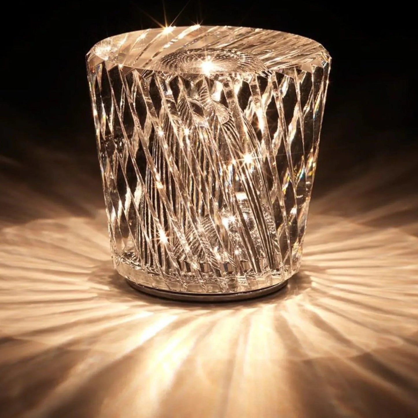 BowLift Luxury Diamond Crystal LED Table Lamp – Rechargeable, Elegant Crystal Lighting