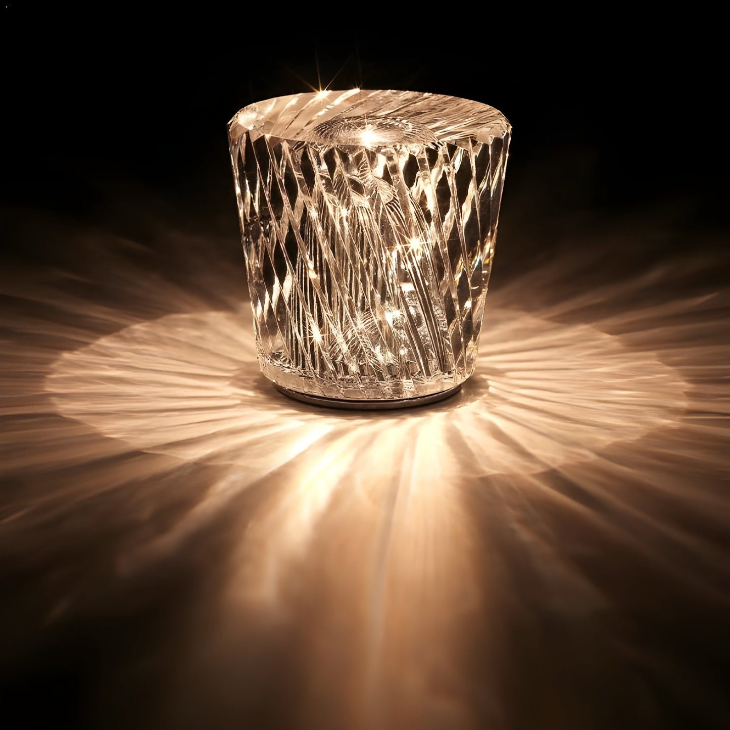 BowLift Luxury Diamond Crystal LED Table Lamp – Rechargeable, Elegant Crystal Lighting