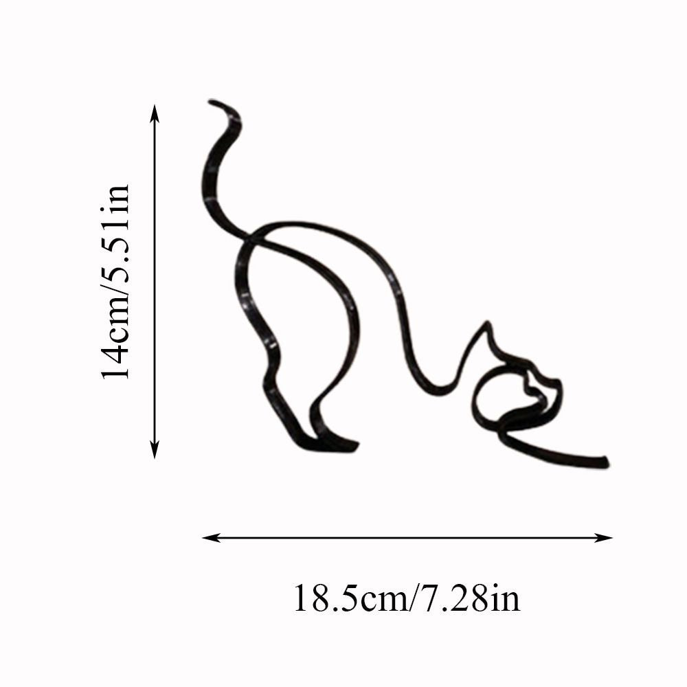 LZINA™ | Tier Kunst Eisen Skulptur Retro Metall schwarze Linien Katze Hund Schreibtisch Ornament