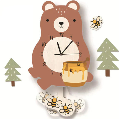 BowLift | Wall Clock - ZooTime - Cute Animal Design - Perfect for Children's Room