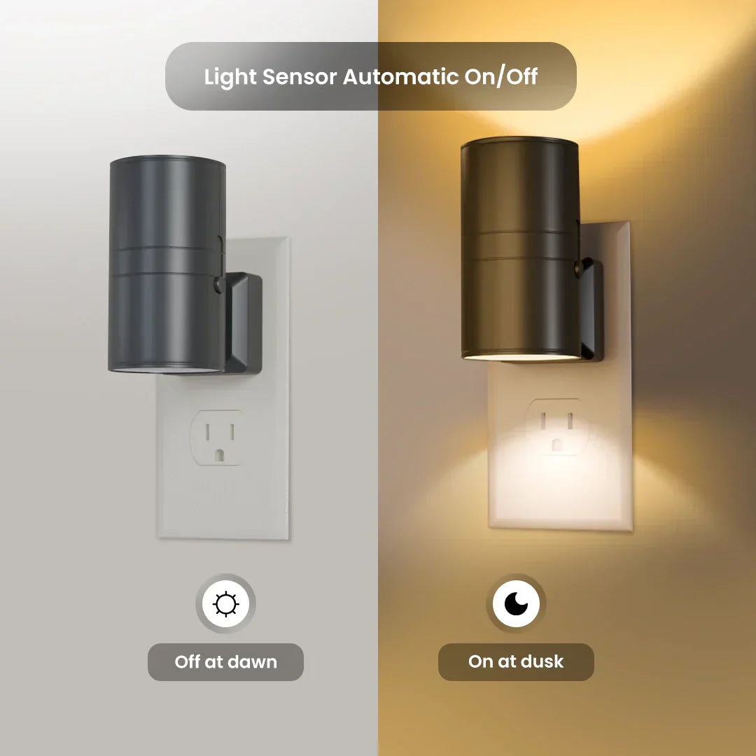 BowLift Dimmable Plug-In Night Light with Motion Sensor - Gentle LED Glow for Bedrooms, Hallways, and Stairs