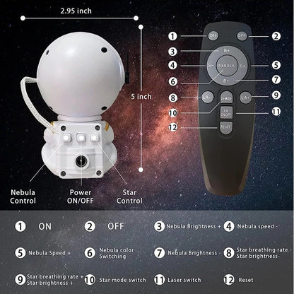 LZINA™ | Astronaut Galaxy Projector LED Night Light