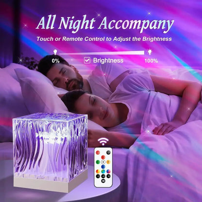 BowLift Aurora Water Wave Projector Night Light - Calming Ocean Glow for Sleep and Ambience