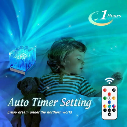 BowLift Aurora Water Wave Projector Night Light - Calming Ocean Glow for Sleep and Ambience