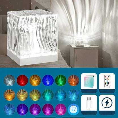 BowLift Aurora Water Wave Projector Night Light - Calming Ocean Glow for Sleep and Ambience