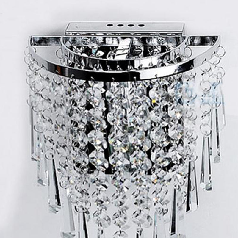BowLift Modern Chrome Crystal Drop Wall Lamps - Sleek, Glamorous Wall Lighting