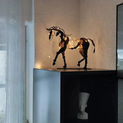 LZINA™ | Horse Sculpture - AdonisMetal - Rustic Elegance - Timeless Decorative Piece