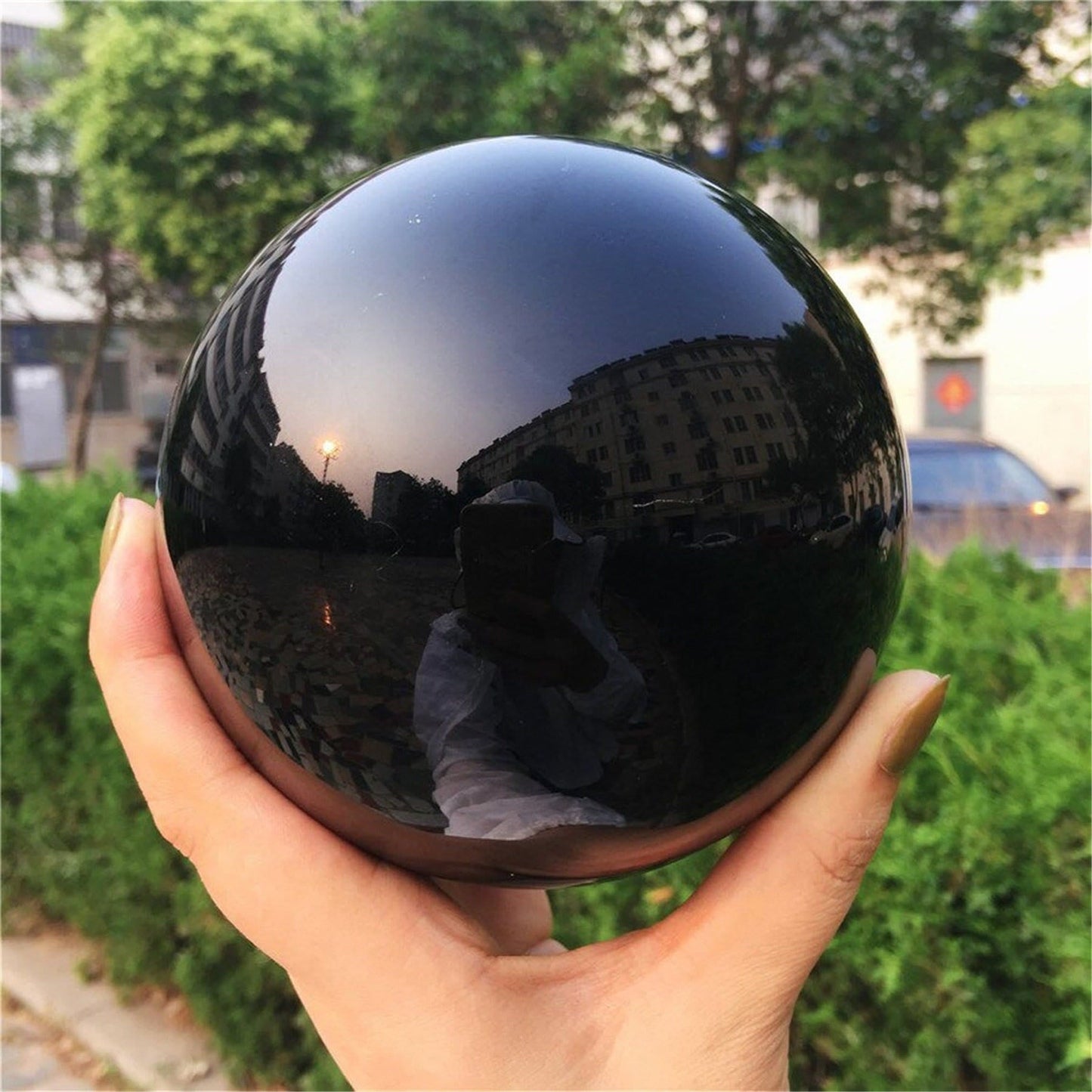 LZINA™ | Obsidian Crystal Ball Decoration