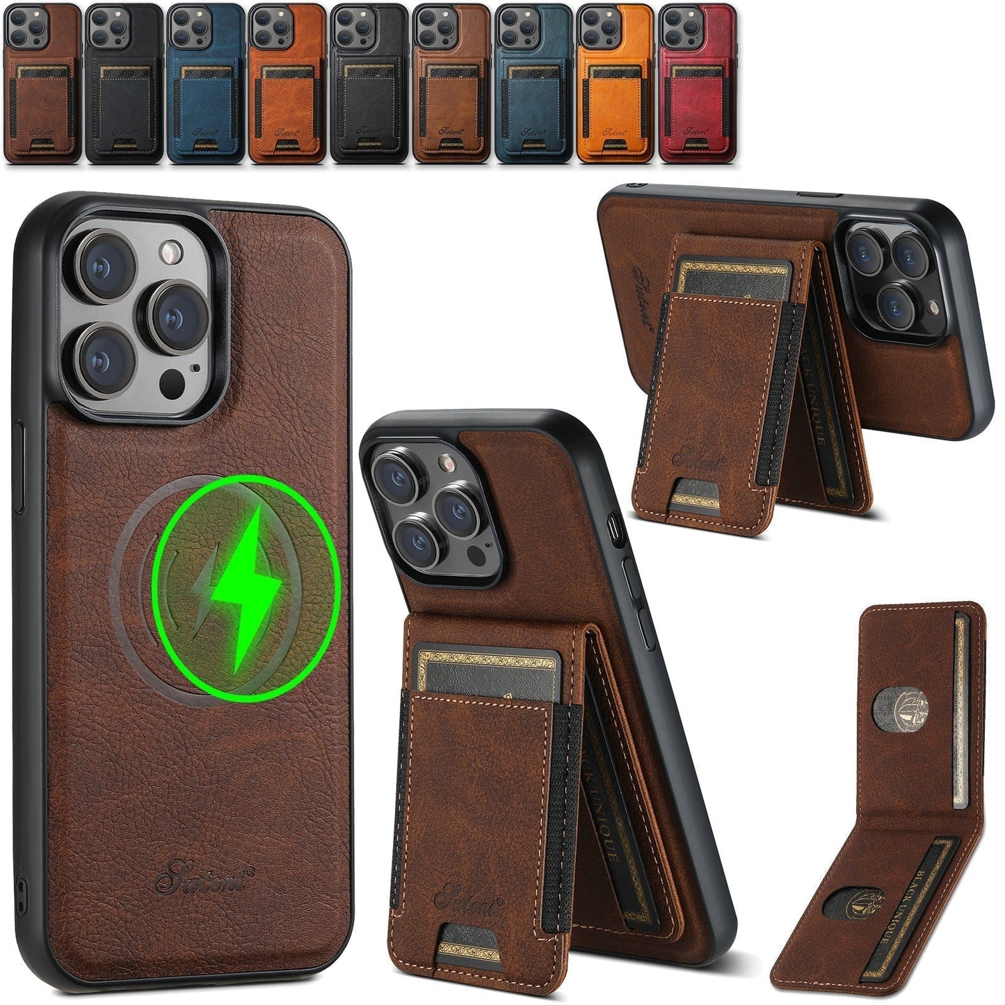 LZINA™ | Leather phone case with card holder and MagSafe compatibility