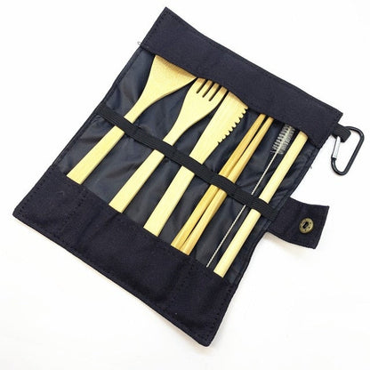 LZINA™ | Bamboo Cutlery Set with Portable Case