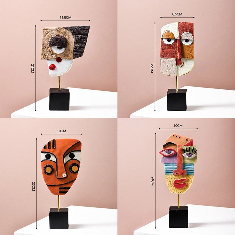 LZINA™ | Abstract Pop Art Face Home Sculpture