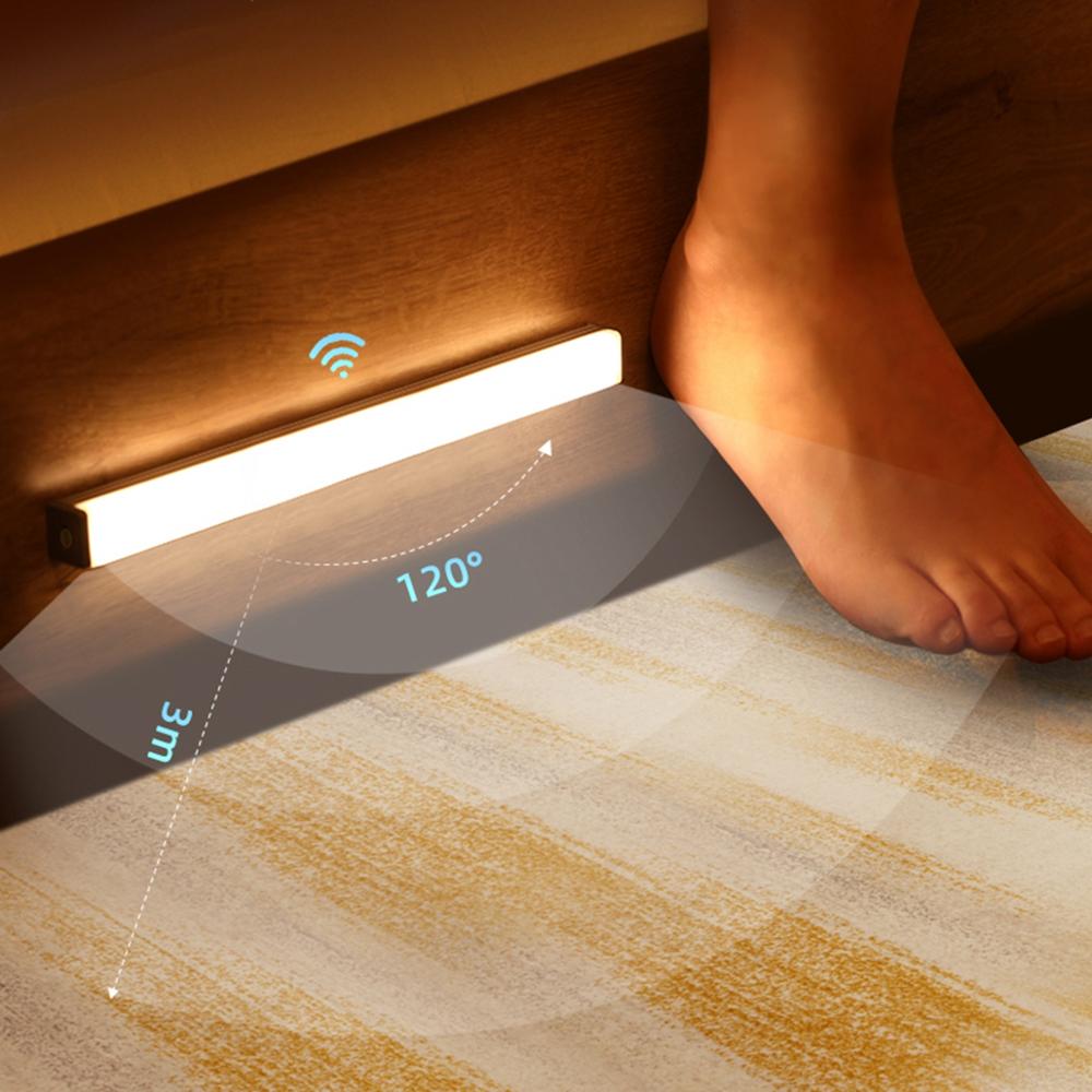 LZINA™ | LED Night Light Sensor Wooden Bed Frame