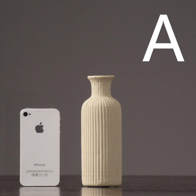 LZINA™ | Brown Beige Gray Ceramic Flower Vase Pot │ Home Decoration Item