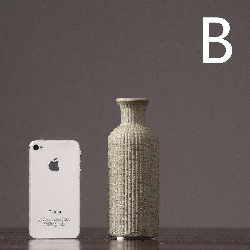 LZINA™ | Brown Beige Gray Ceramic Flower Vase Pot │ Home Decoration Item