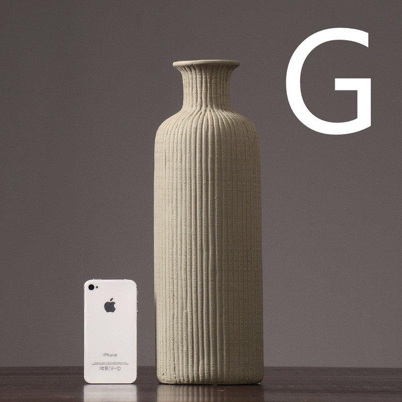 LZINA™ | Brown Beige Gray Ceramic Flower Vase Pot │ Home Decoration Item