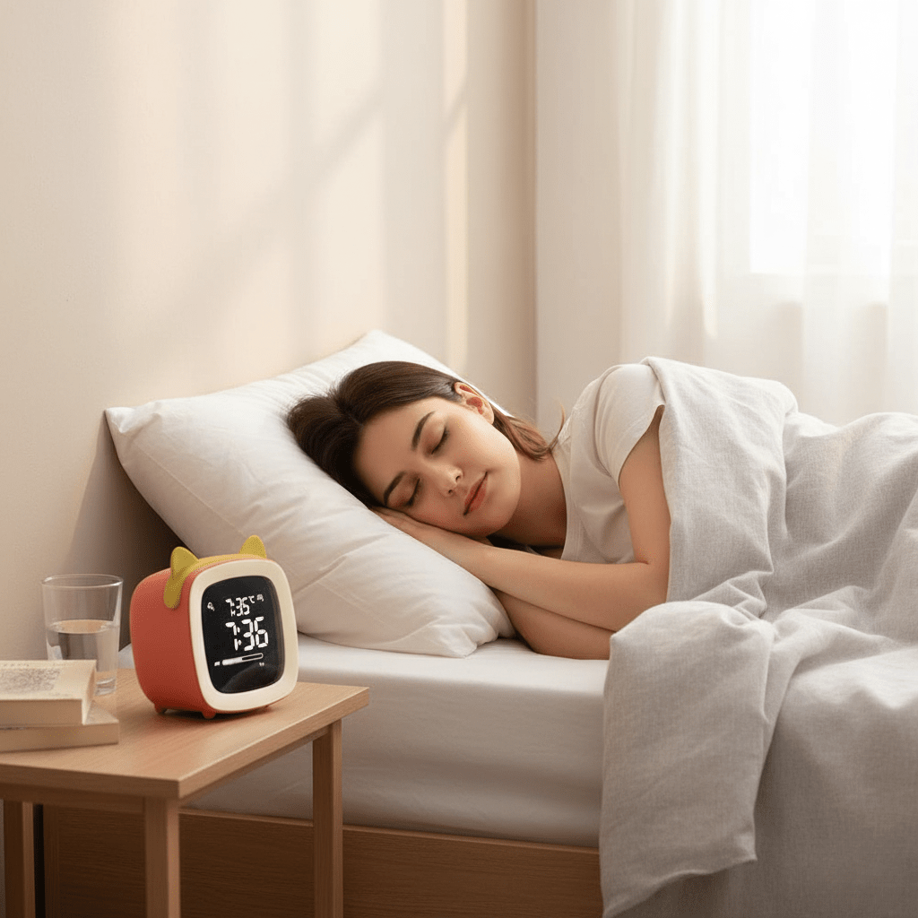 LZINA™ | BunnyGlow - LED Alarm Clock – Night Light with Digital Display & Timer