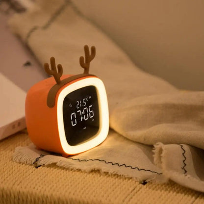 LZINA™ | BunnyGlow - LED Alarm Clock – Night Light with Digital Display & Timer