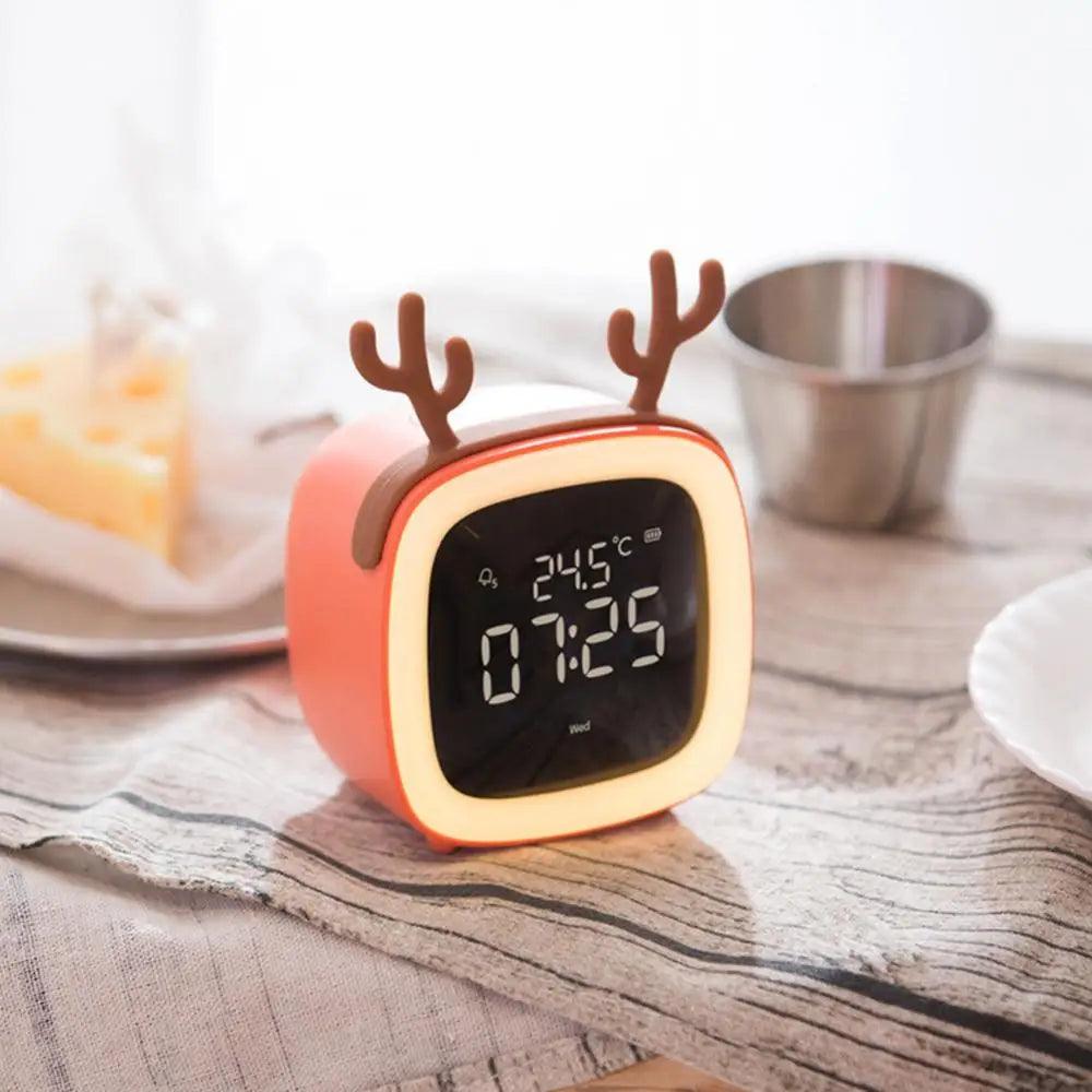 LZINA™ | BunnyGlow - LED Alarm Clock – Night Light with Digital Display & Timer