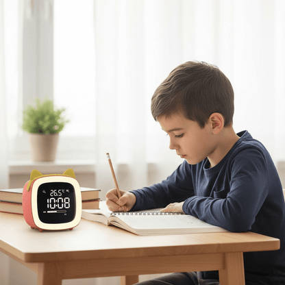 LZINA™ | BunnyGlow - LED Alarm Clock – Night Light with Digital Display & Timer