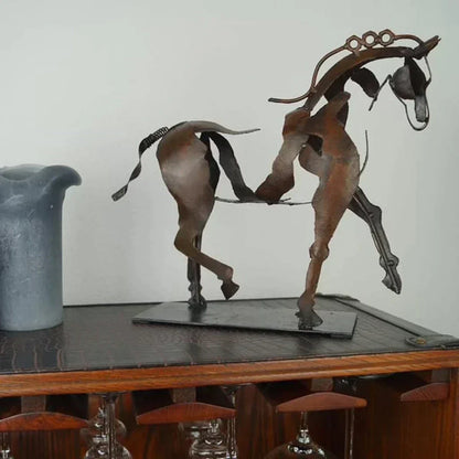 LZINA™ | Horse Sculpture - AdonisMetal - Rustic Elegance - Timeless Decorative Piece