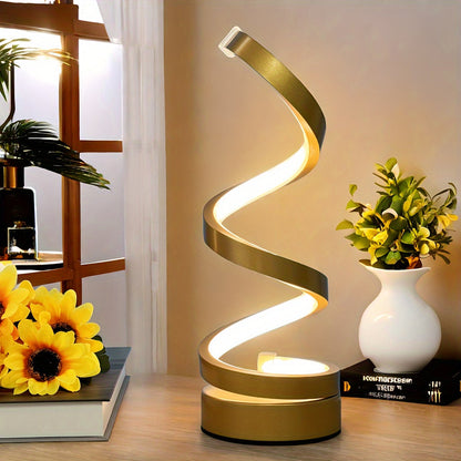 BowLift Modern Spiral Table Lamp – Creative LED Desk Light with Cozy Warm Glow, Perfect for Bedroom, Living Room, and Study Decor