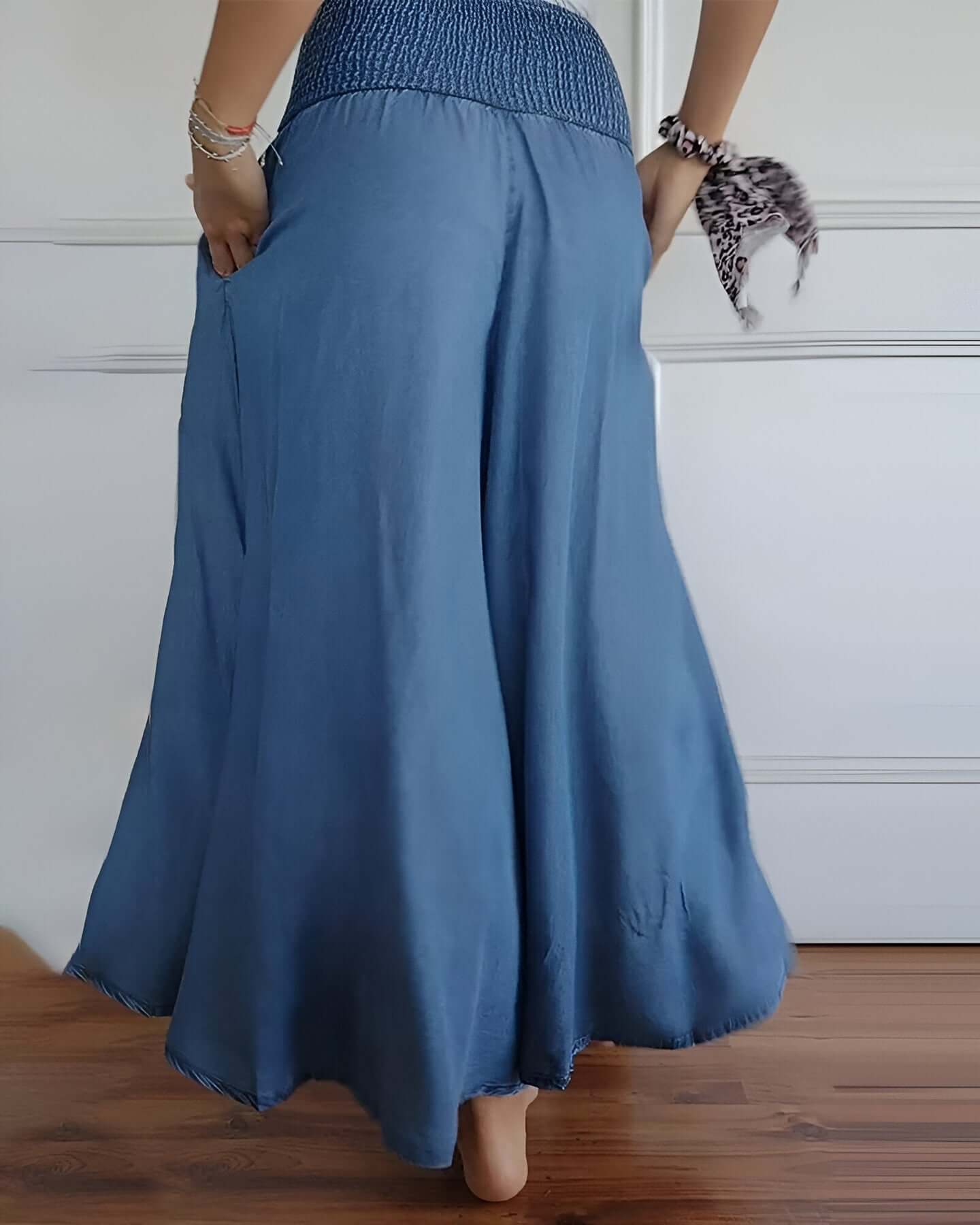 Women’s Elastic Waist Wide Leg Palazzo Trousers