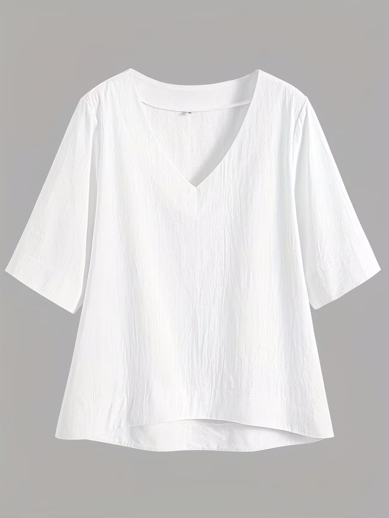 Women’s V Neck Loose Blouse with Half Sleeves and Casual Summer Fit