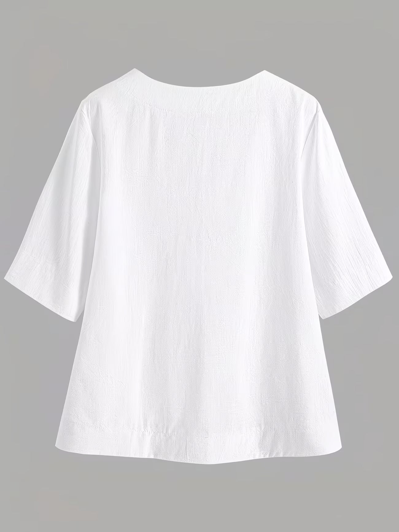 Women’s V Neck Loose Blouse with Half Sleeves and Casual Summer Fit