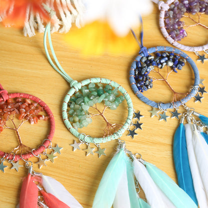 LZINA™ | Tree of Life Gemstone Dreamcatcher Hanging Jewelry