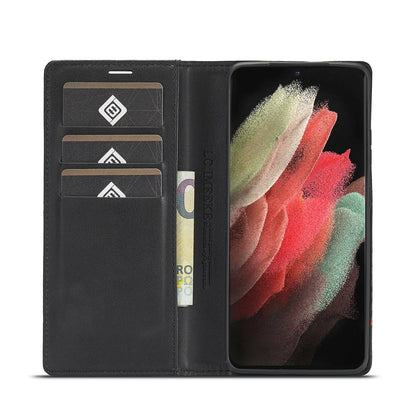 LZINA™ | S23 Phone case | Card holder made of carbon fiber leather with magnetic closure