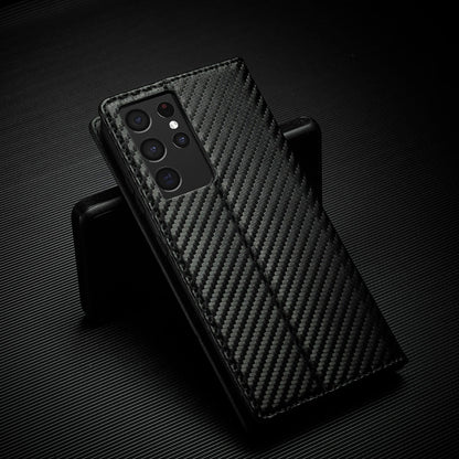 LZINA™ | S23 Phone case | Card holder made of carbon fiber leather with magnetic closure