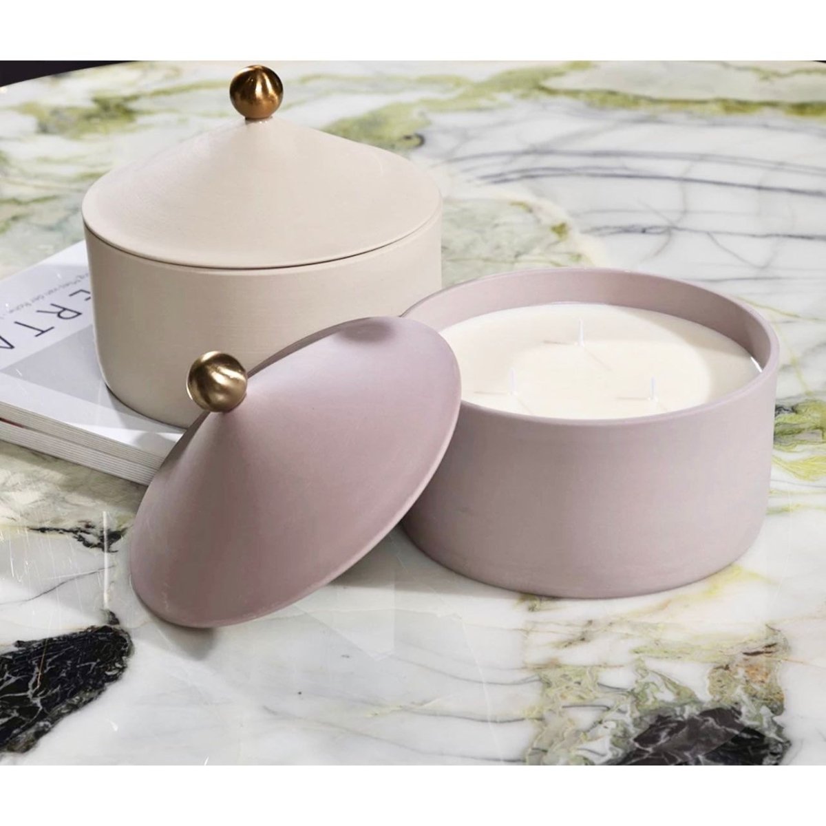 LZINA™ | Ceramic Storage Candle Container with Lid