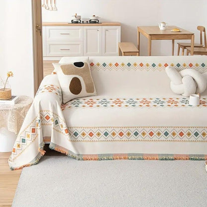 BowLift | Bohemian Tassel Sofa Cover Cotton Blend