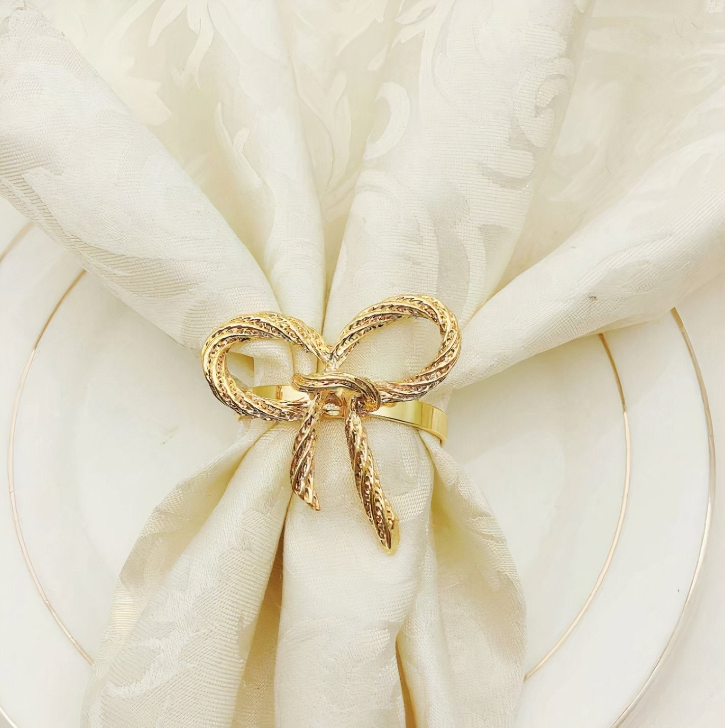 BowLift | Bow Napkin Ring Set of 6 for Home Decor